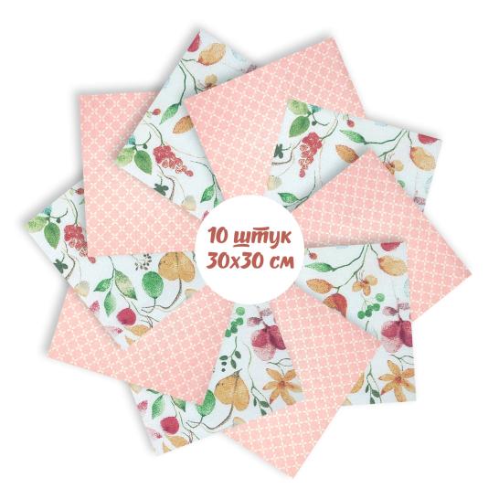 Набор лоскута Весеннее настроение розовый (10 лоскутов 30*30 см) - фото 3
