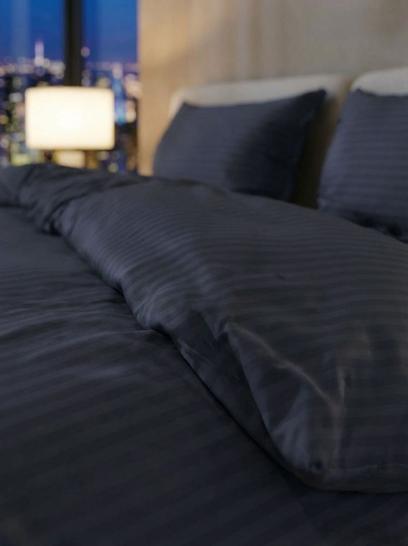 Комплект постельного белья Шпинель антрацит страйп-сатин - фото 4