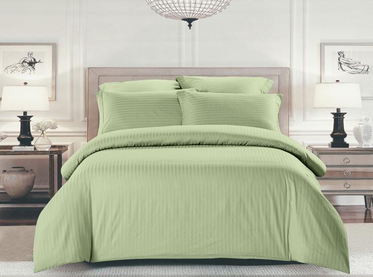 Комплект постельного белья Шпинель олива страйп-сатин - фото 3