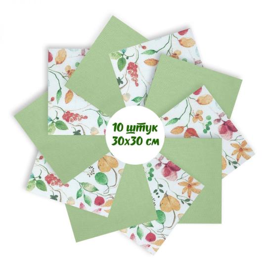 Набор лоскута Весеннее настроение зелёный (10 лоскутов 30*30 см) - фото 3