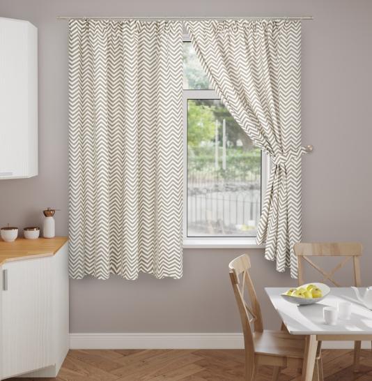 Шторы короткие с подхватами Зигзаг серый - фото 2