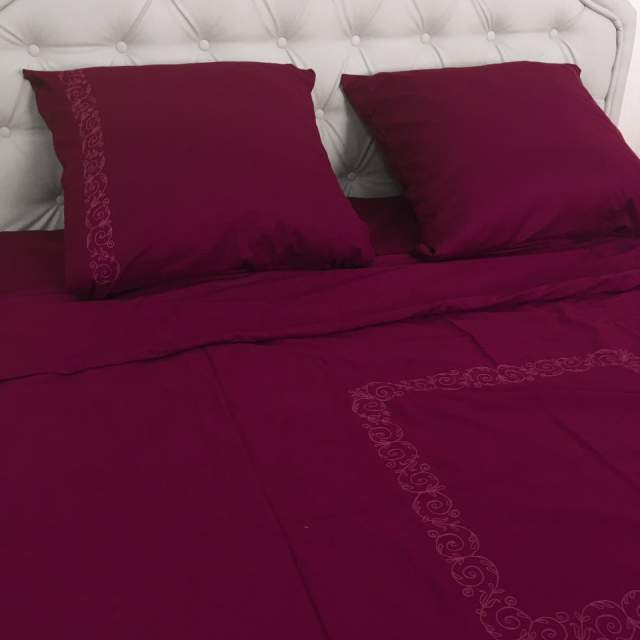 Комплект постельного белья Марсала с вышивкой вид 2 сатин - фото 7