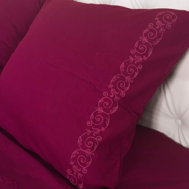 Комплект постельного белья Марсала с вышивкой вид 2 сатин - фото 6