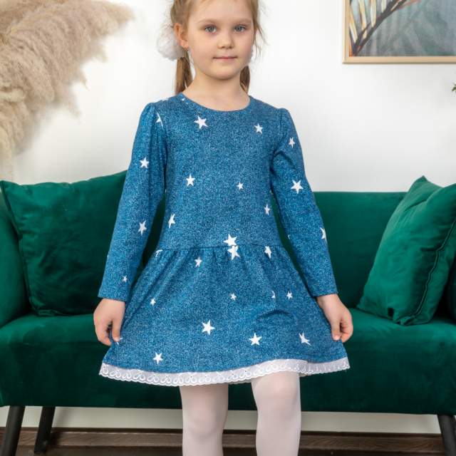 Платье для девочек Очаровашка синий - фото 1