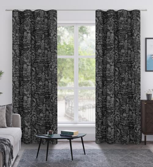 Шторы длинные Стрекоза черная - фото 1