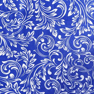 Ткань Завиток синий Бязь 150 см  - фото 1