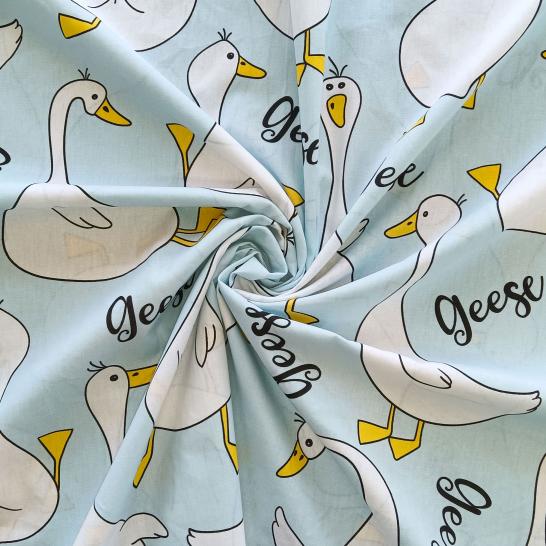 Комплект постельного белья Гуси мятный Поплин - фото 4