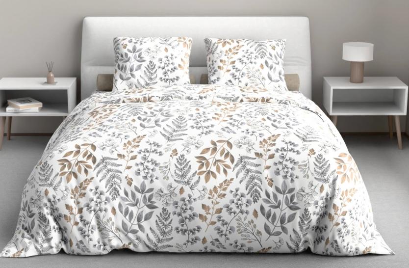 Ткань Листопад серый Бязь 150 см  - фото 1