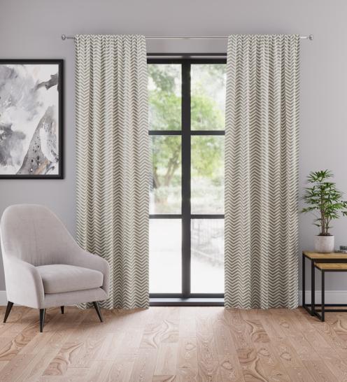Шторы длинные Зигзаг серый - фото 1