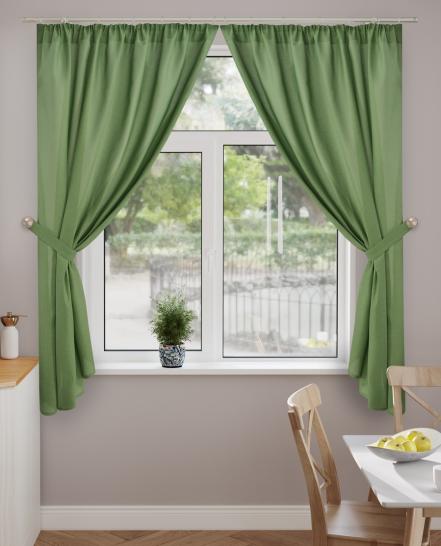 Шторы короткие с подхватами Фисташка - фото 1