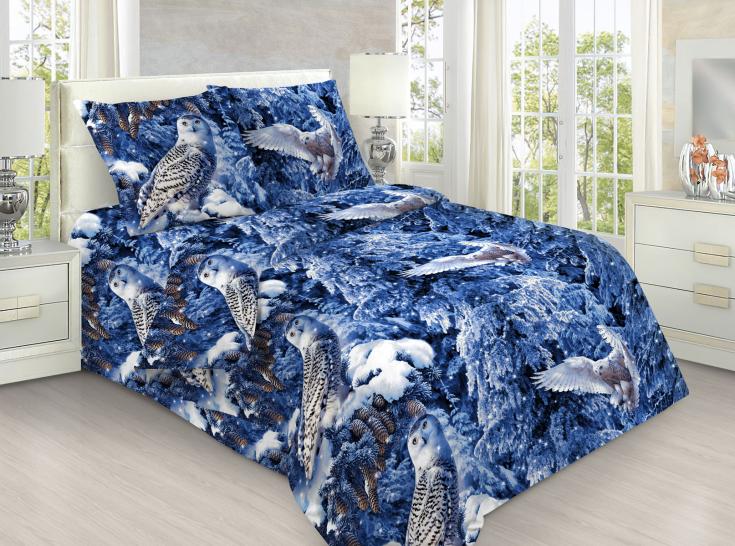 Комплект постельного белья Зимний лес 3D бязь - фото 1