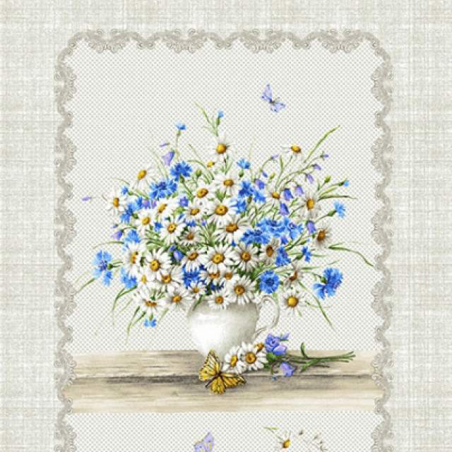Набор полотенец Полевые цветы рогожка - фото 4