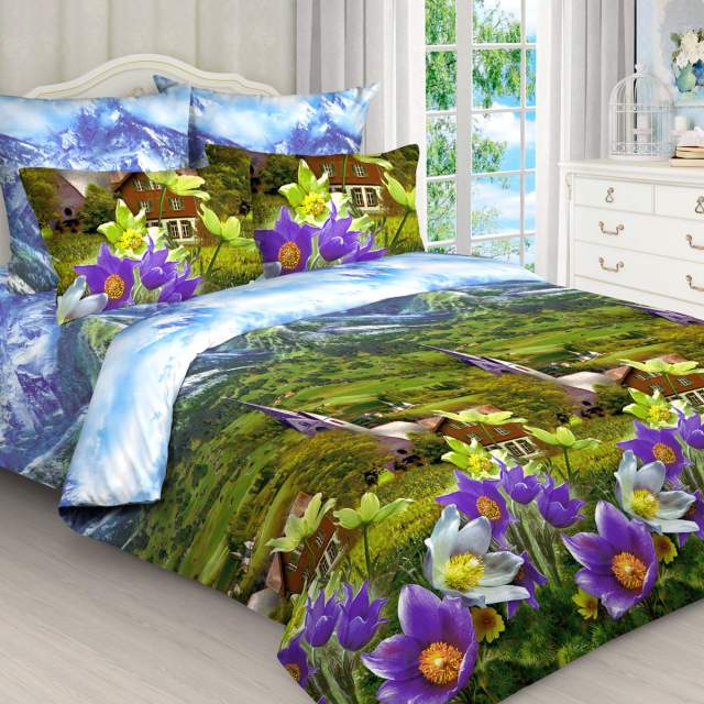 Комплект постельного белья Утро в Альпах 3D бязь - фото 1