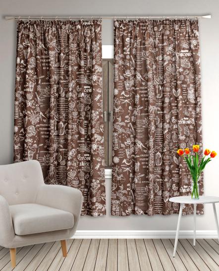 Шторы короткие с подхватами Стрекоза капучино - фото 1