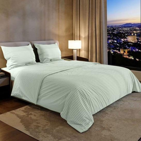 Комплект постельного белья Шпинель опаловый страйп-сатин - фото 1