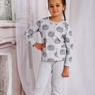 Пижама для девочек Лидия серый - фото 1