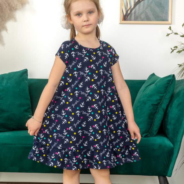 Платье для девочек Каролина темно-синий - фото 2