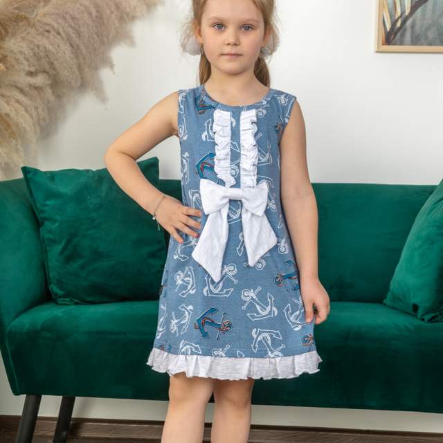Платье для девочек Мальвина синий - фото 1