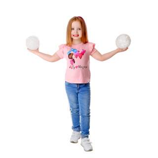 Футболка Бабочка (девочка с сердечками) нежно-розовый - фото 1