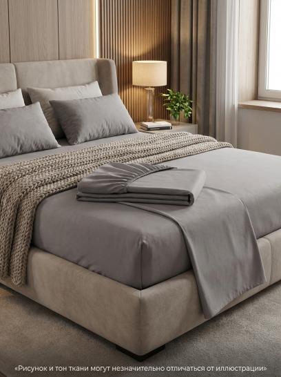 Простыня на резинке Грей сатин - фото 2