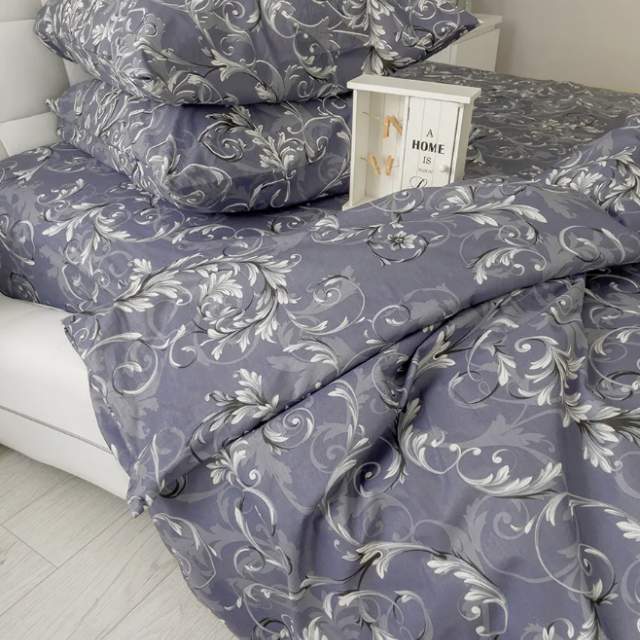 Комплект постельного белья Валенсия сине-сиреневый бязь - фото 1