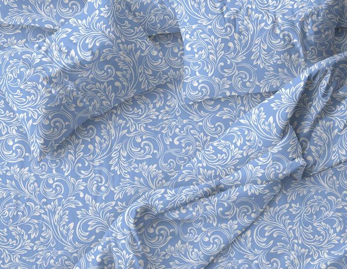 Комплект постельного белья Завиток голубой бязь - фото 2