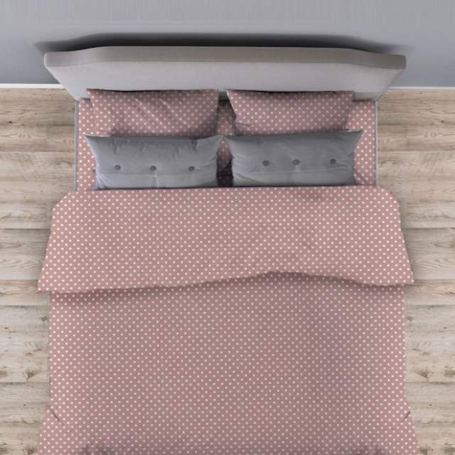 Комплект постельного белья Горошек бежево-розовый бязь - фото 2
