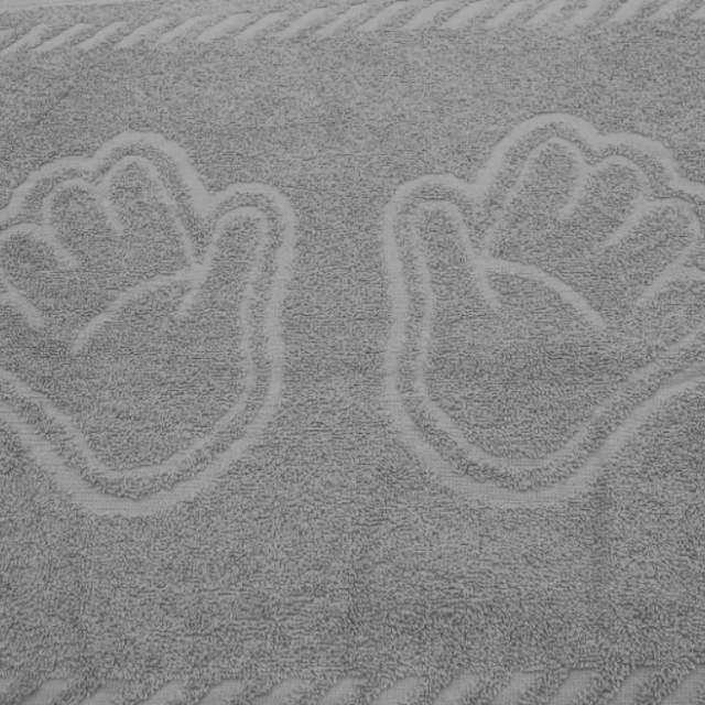Полотенце махровое Ручки серый - фото 1