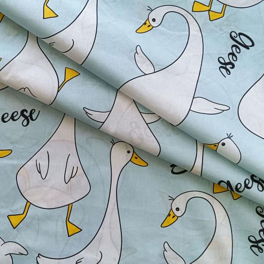 Комплект постельного белья Гуси мятный Поплин - фото 3