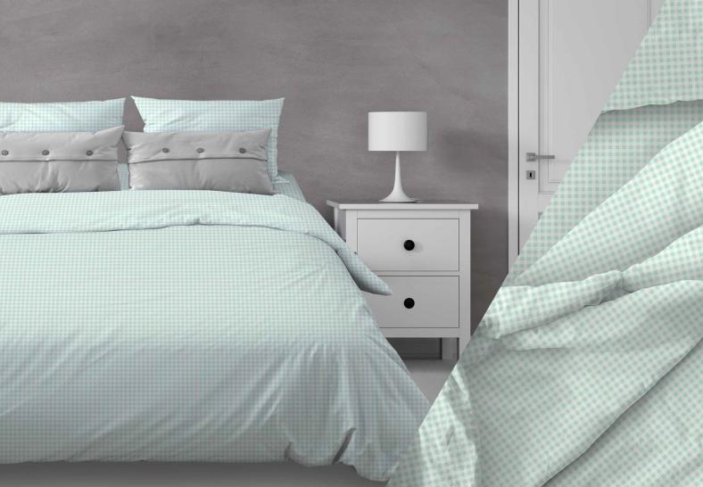 Комплект постельного белья Клеточка мятный бязь - фото 2