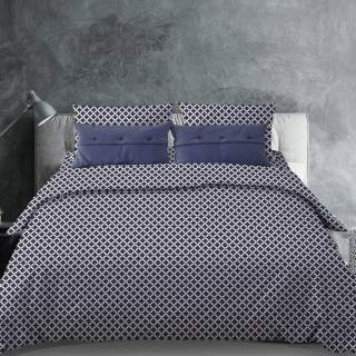 Комплект постельного белья Виши темно-синий бязь - фото 1