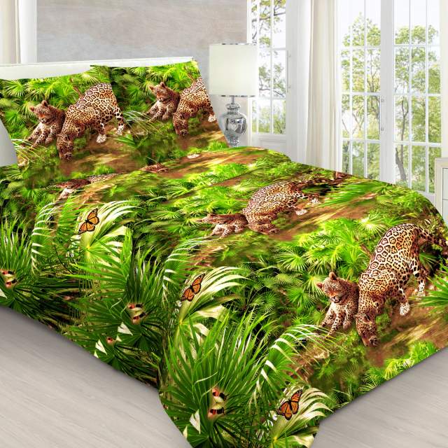 Комплект постельного белья Ягуар 3D бязь - фото 1