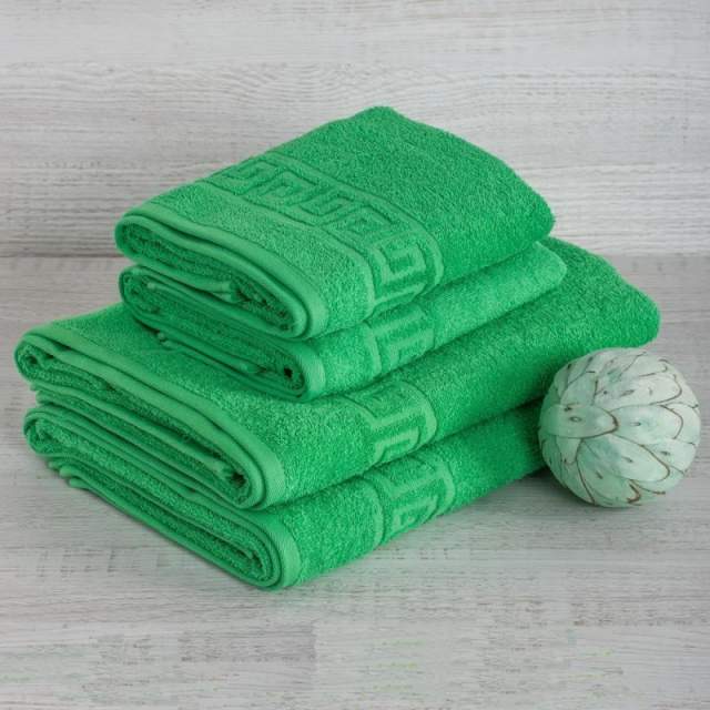 Полотенце махровое  ярко-зеленый - фото 1