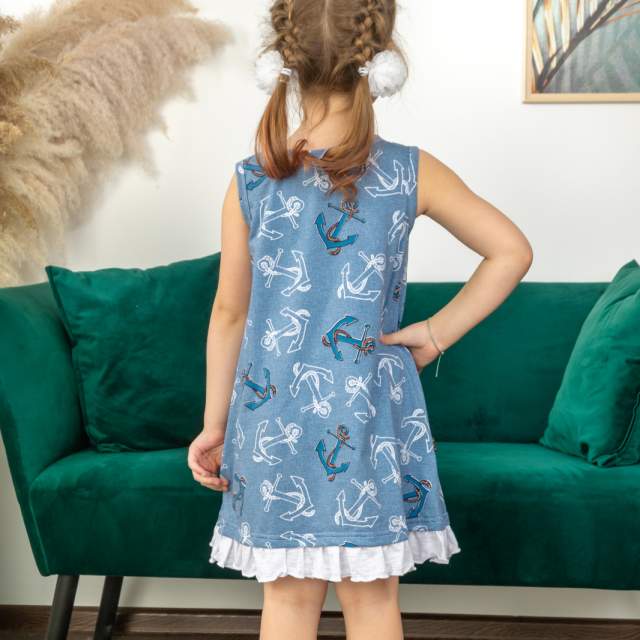 Платье для девочек Мальвина синий - фото 2