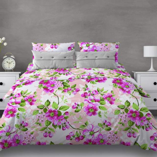 Комплект постельного белья Яблоневый цвет розовый бязь - фото 1