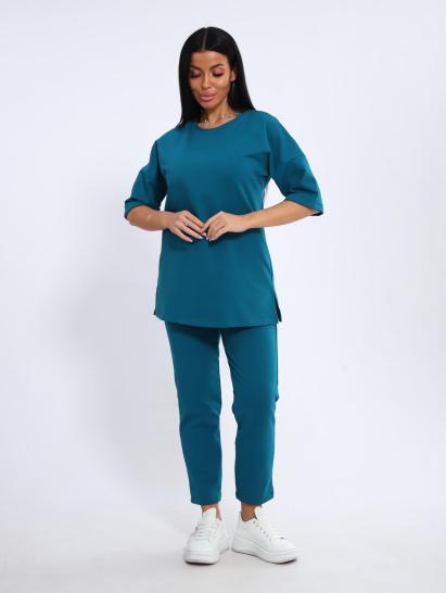 Костюм с брюками, футер с лайкрой (01048 вид 2, бирюзовый) - фото 6