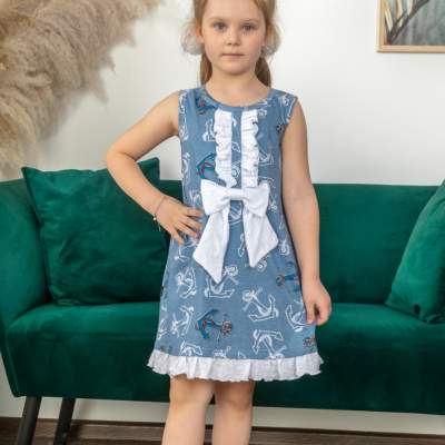 Платье для девочек Мальвина синий - фото 1