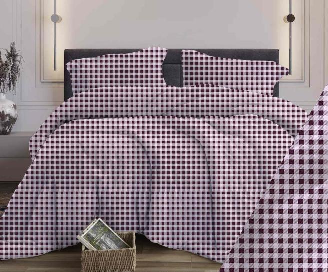 Комплект постельного белья Кубик бордо бязь - фото 1