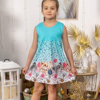 Платье для девочек Ариша голубой - фото 1
