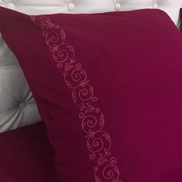Комплект постельного белья Марсала с вышивкой вид 2 сатин - фото 3