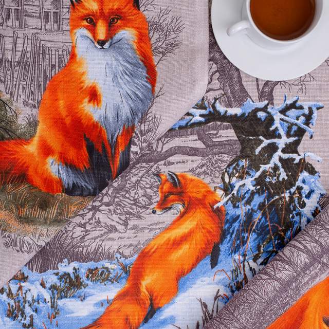 Набор полотенец Рыжая лисица рогожка - фото 1