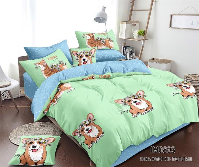 Наволочка Весёлый корги (основа) поплин - фото 1