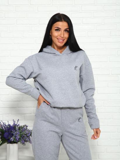 Костюм с брюками, футер с начесом 3-х нитка (01021, серый) - фото 8