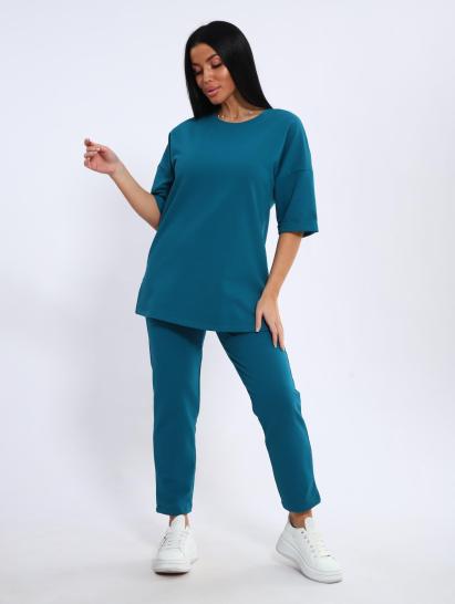 Костюм с брюками, футер с лайкрой (01048 вид 2, бирюзовый) - фото 7