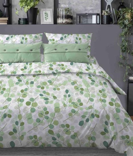 Наволочка Эвкалипт зеленый бязь - фото 1