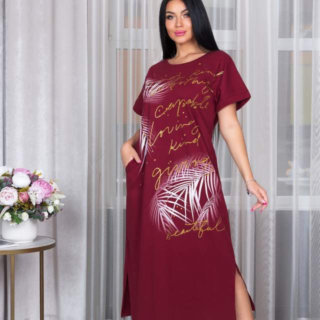Платье Палома (бордо) - фото 1