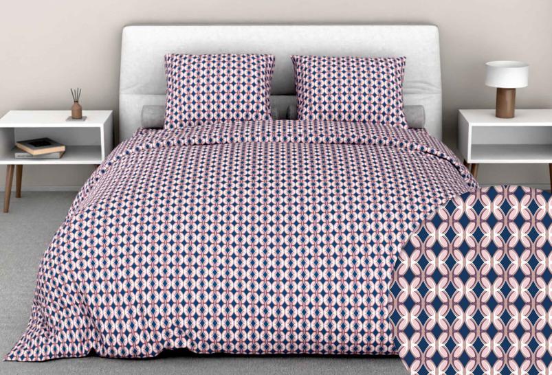 Комплект постельного белья Византия бежево-розовый бязь - фото 1