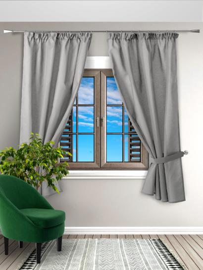 Шторы короткие с подхватами Серый лен - фото 1