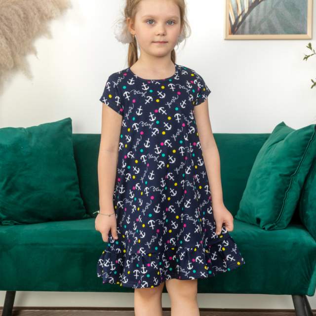 Платье для девочек Каролина темно-синий - фото 1