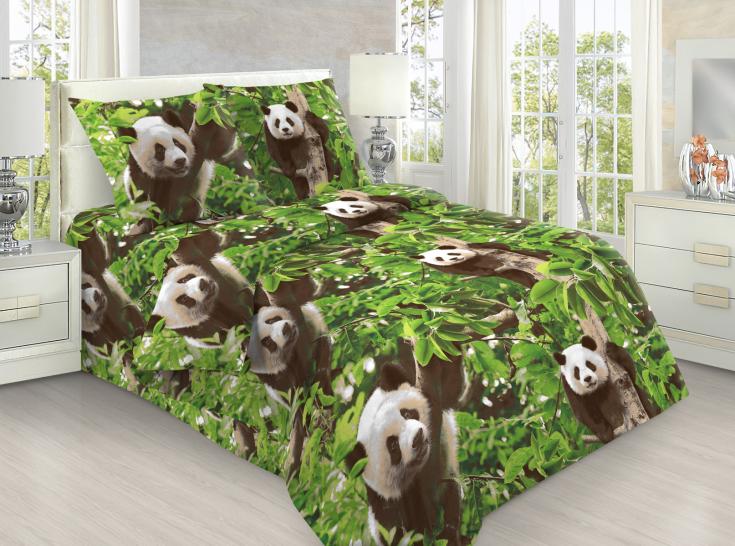Комплект постельного белья Панды 3D бязь - фото 2